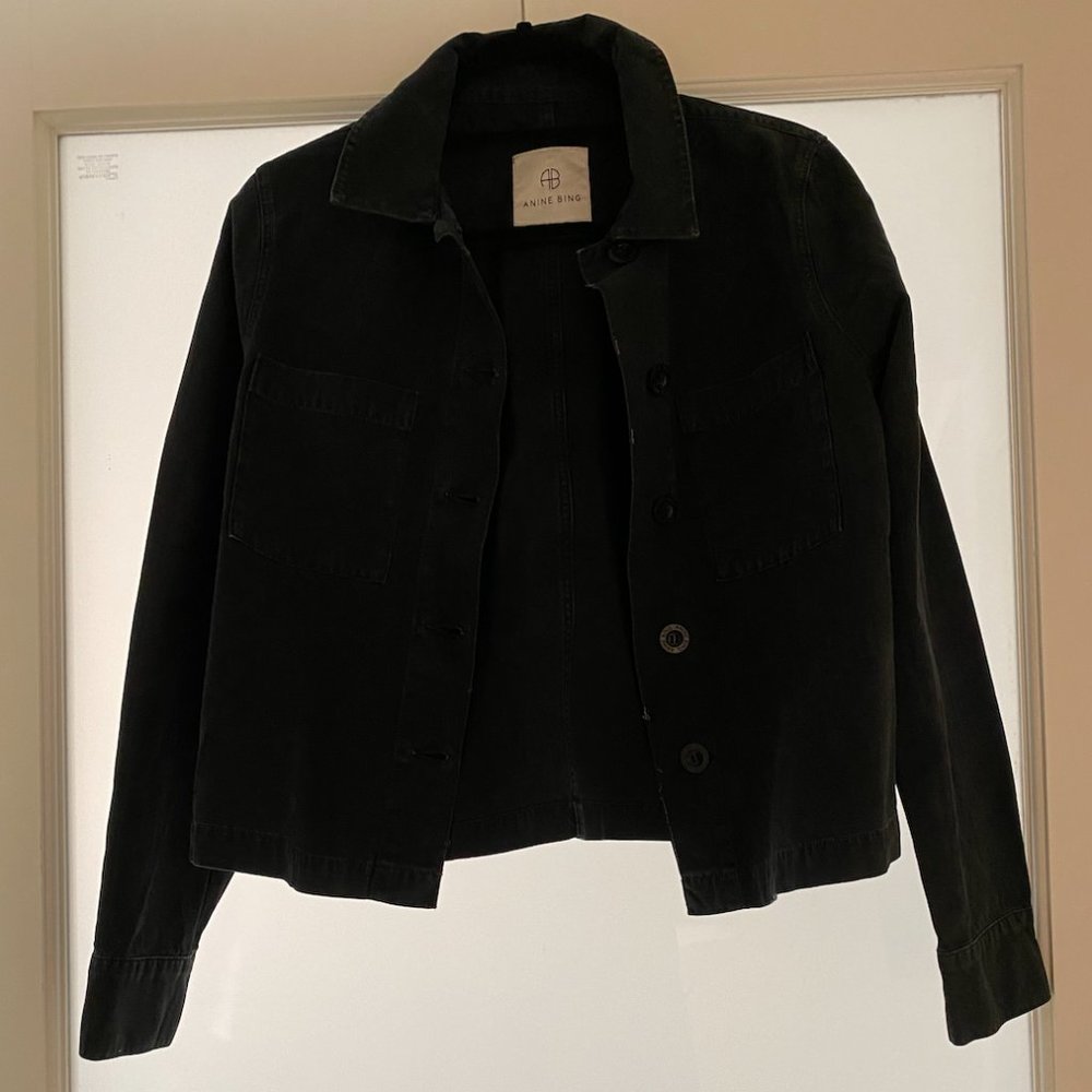 Anine Bing Black Jean Jacket Size S